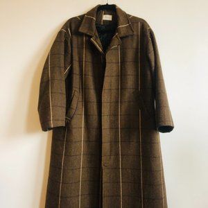 Brown Check Cocoon Coat